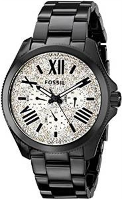 Fossil Women's AM4592 Cecile Multifunction Stainless Steel Watch - Black with Pave Glitz Dial