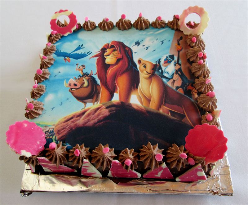 Chocolate Lion Face Print Cake From Soaltee Crown Plaza