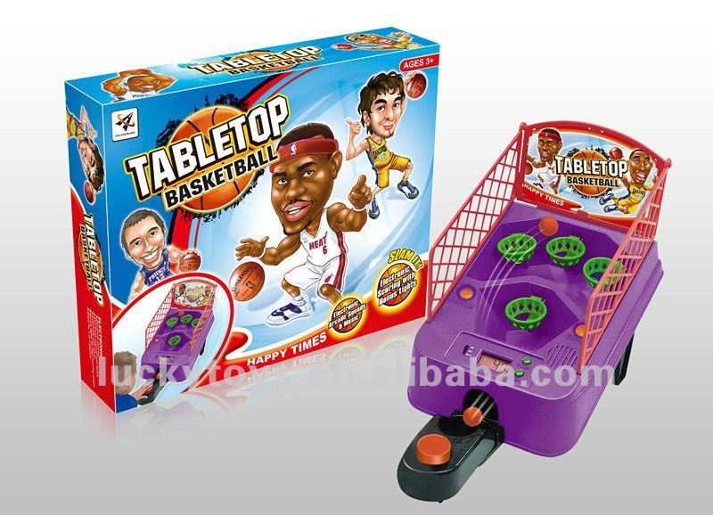 Electronic game set shoot up tabletop basketball game