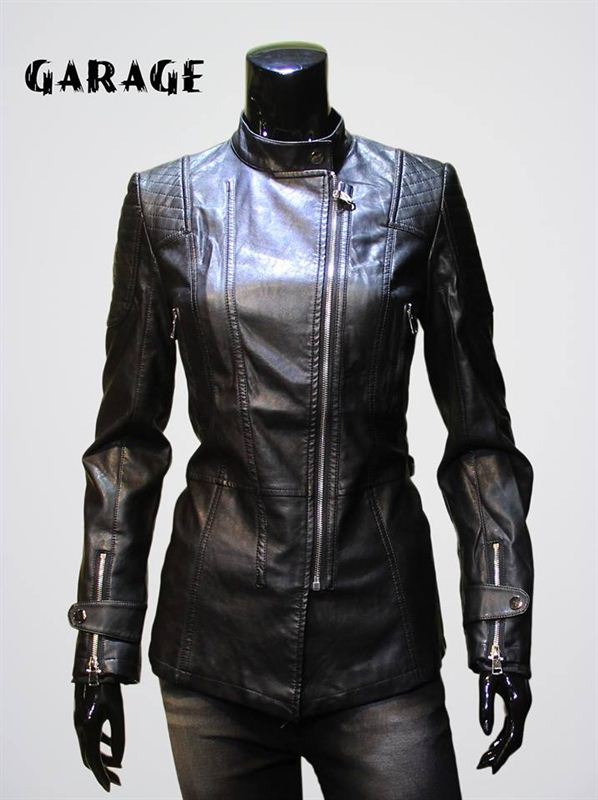 Side chain sales leather jacket