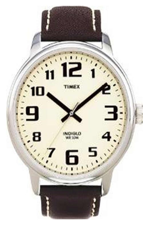 Timex Men's Brown Leather Easy Reader Watch (T28201)