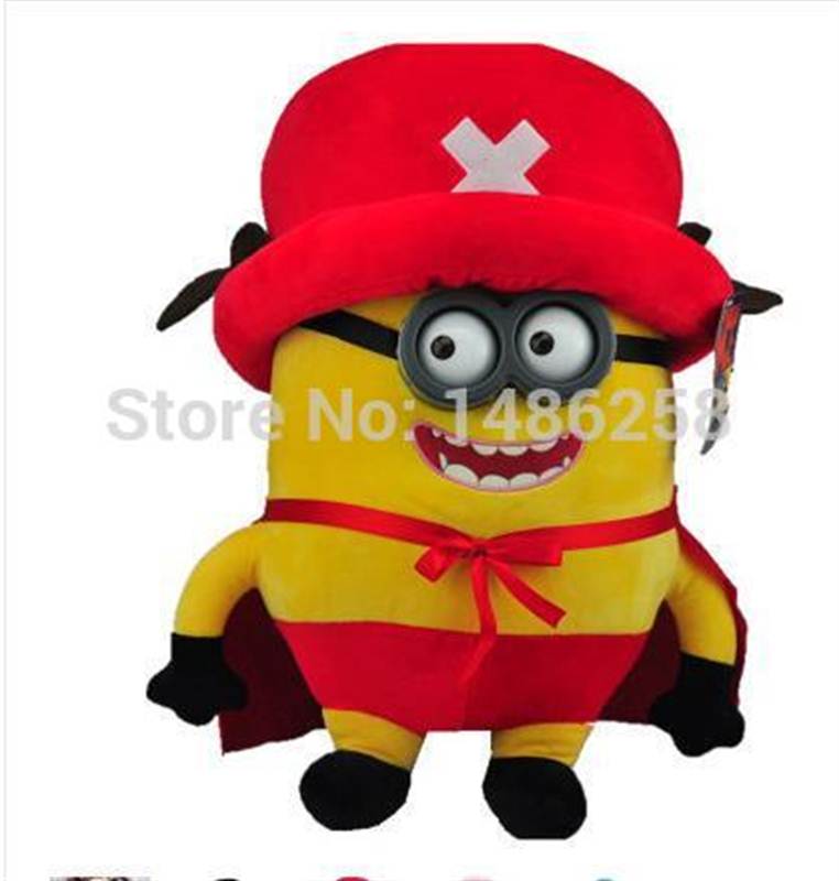 New Despicable Me 2 One Piece Minion soft toy doll with Red Hat 23cm
