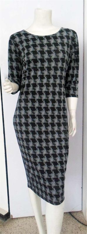Maci Dogtooth Printed Midi Dress