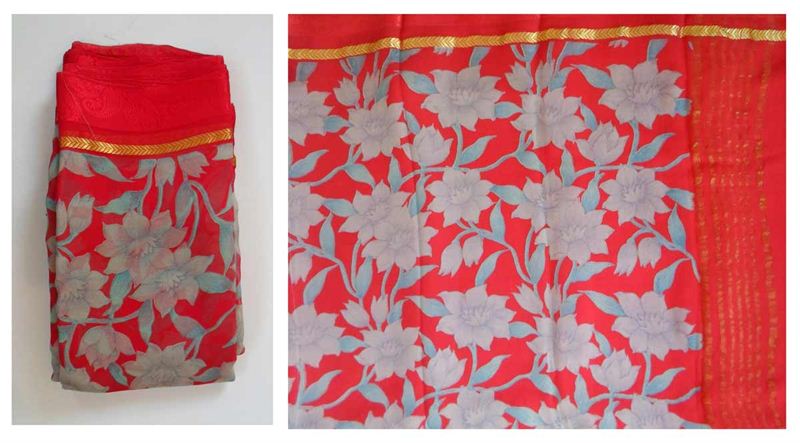 Printed 100% Chiffon Sari (REOY) (SARI0031)