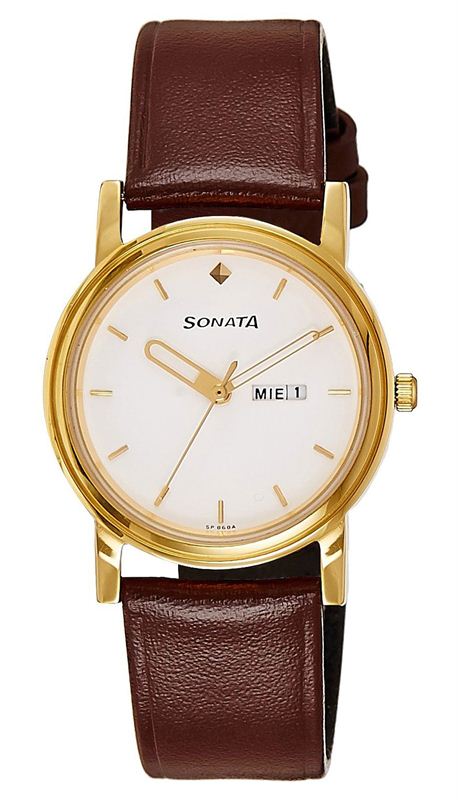 Sonata analog white discount dial men's watch