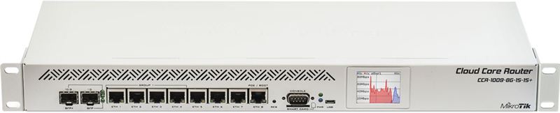 Mikrotik Powerful Ethernet Router (CCR1009-8G-1S-1S+)