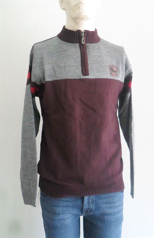Duke Men's Grey & Maroon Sweater (S6359)