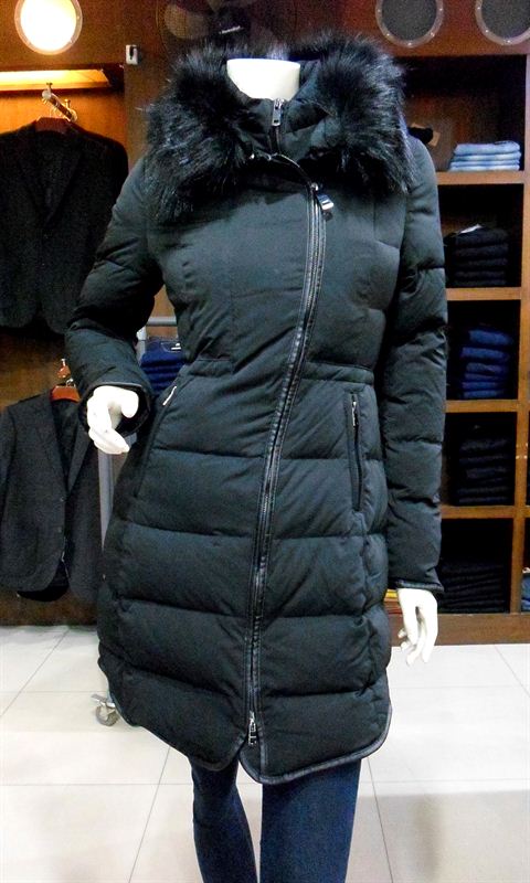 Dot Ladies Double Zip Black Down Jacket B306375 Send Gifts for Bhai Tika 18 Kartik 03 November Tihar to Nepal. Masala Basket cakes sweets fruits shirts pants and more