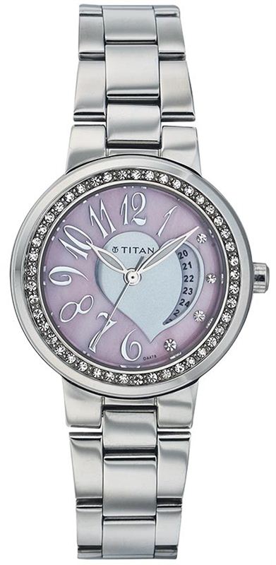 Titan purple analog discount watch