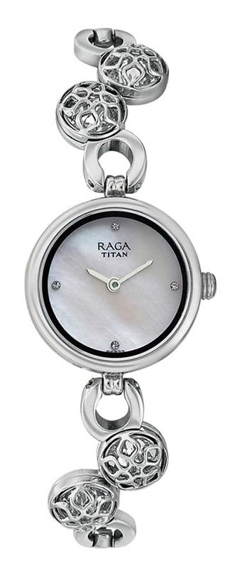 Titan Raga Moonlight MOP Dial Silver Strap Analog Watch for Women (311SM06)