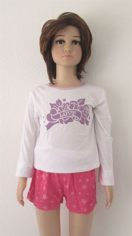 Purple Love Printed White Top (060) (4-5 Years)