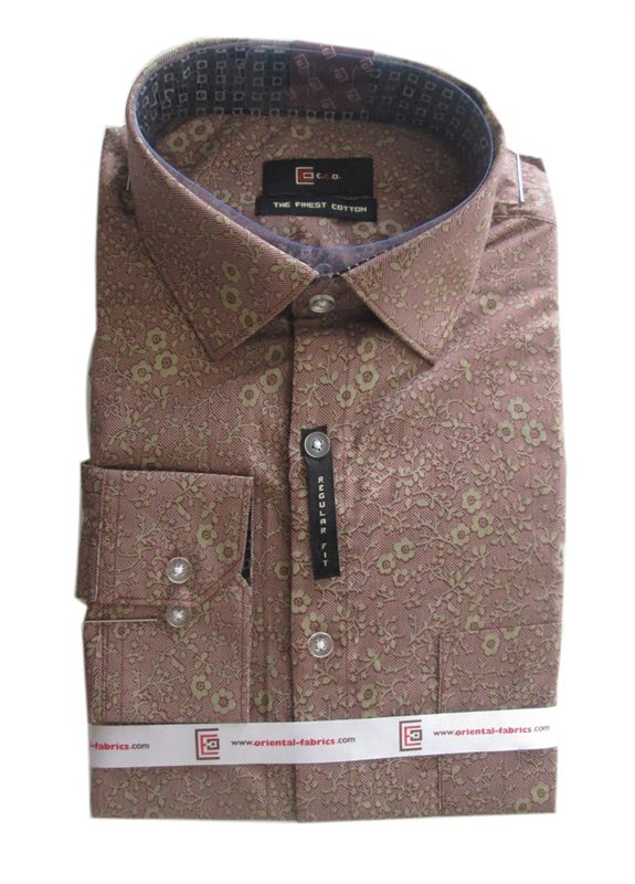 CEO Men's Maroon Floral Shirt (Full Sleeves)