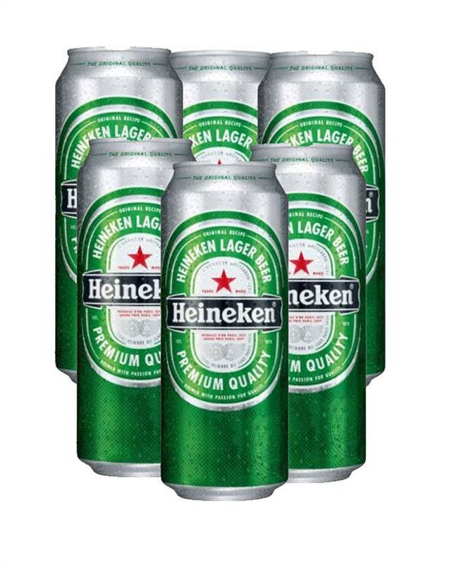 Heineken Lager Can Beer (6x500ml)