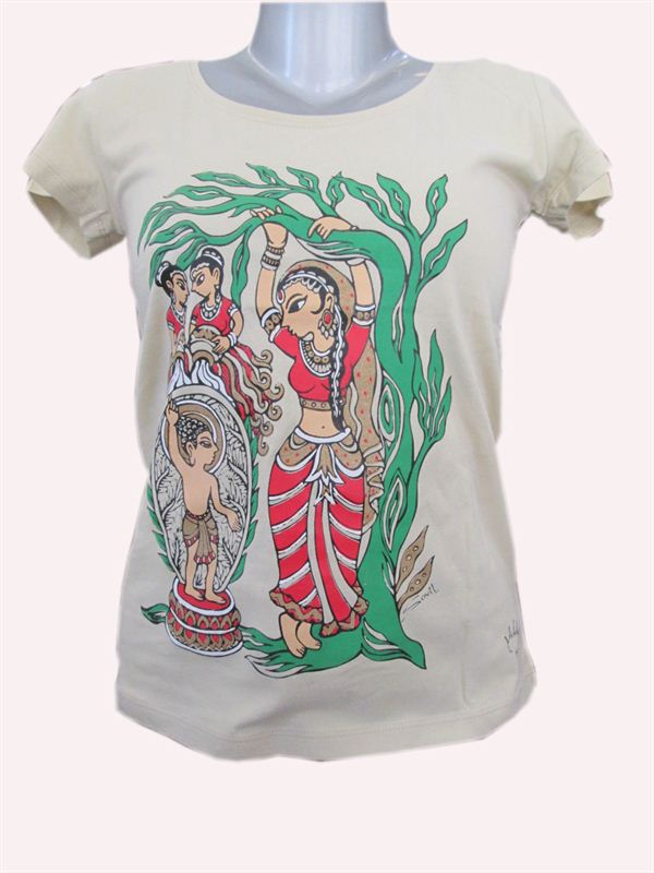 Juju Wears Ladies Mithila MayaDevi Printed T-shirt (LJJ33)