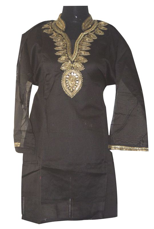 Black Golden Uncut  Kurti top (598)