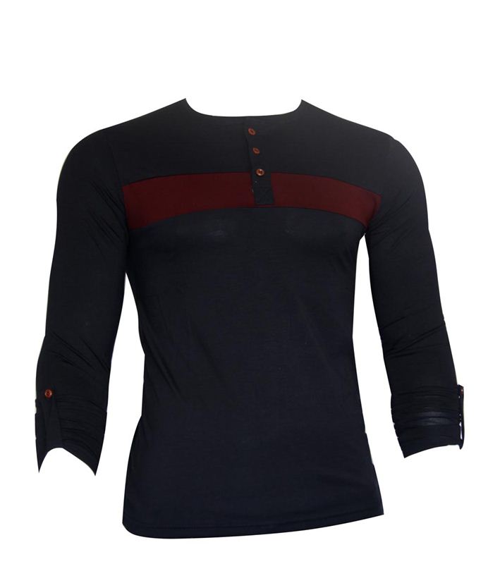 Navy Blue Color Block T-shirt