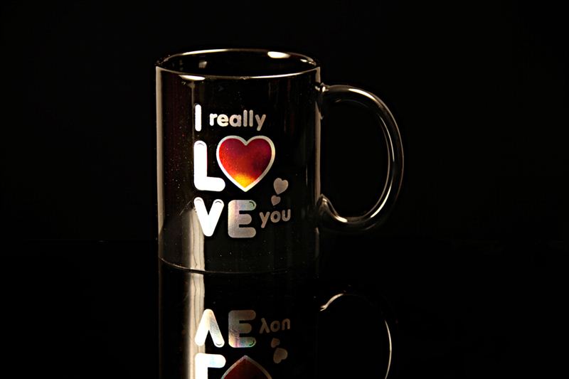 Black I Really Love You Printed Ceramic Cup (21598)