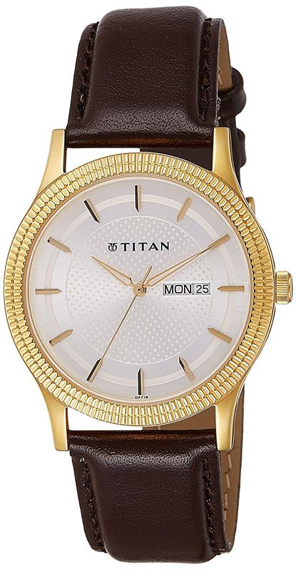Titan Analog Champagne Dial Men's Watch - 1650YL01