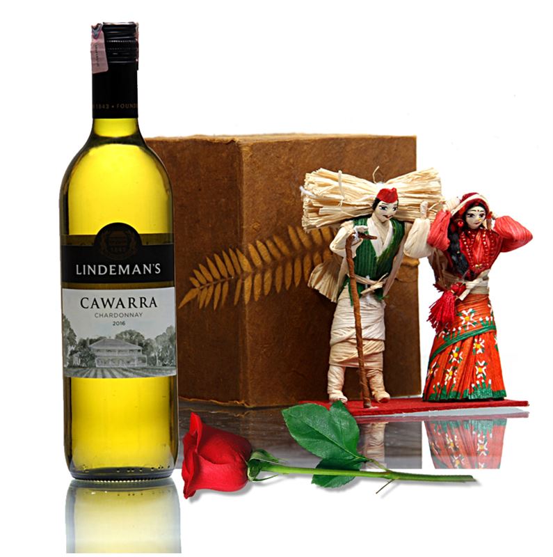 Gurung and Magar Couple with White Wine & a Rose