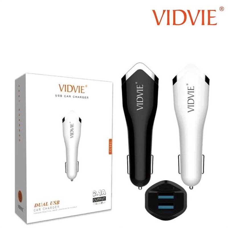 VIDVIE Dual Usb Car Charger With Cable CC501 (CC501-iwhite)