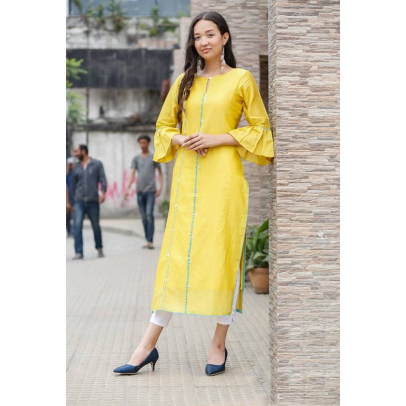 Mustard Straight Kurti (220-72)