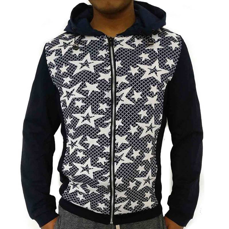 Star Print Men's Hooded Jacket