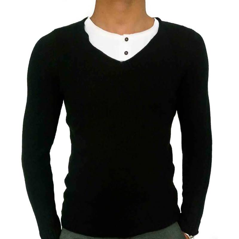 Black Korean Style Men’s Sweater 