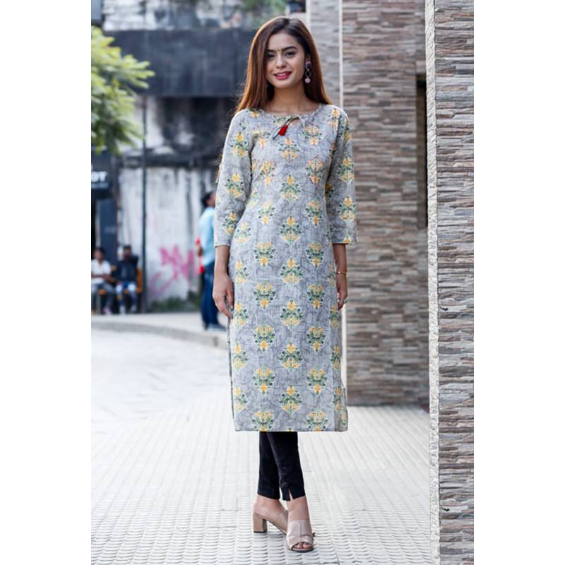 Long kurti designs outlet with lace