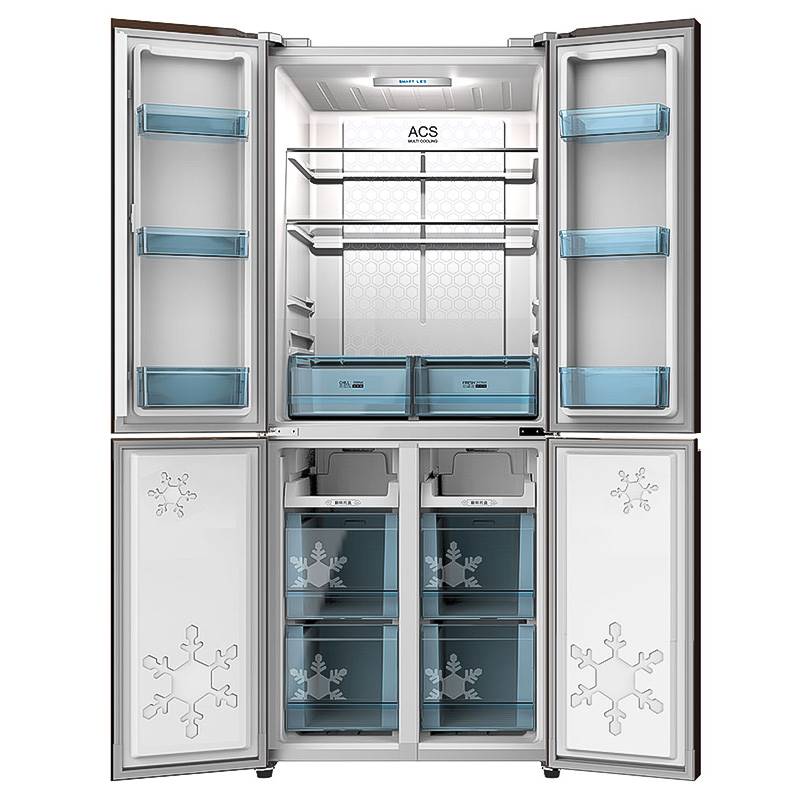 Skyworth 395 Ltr 4 Door Black Glass Refrigerator SRM-430CB-REF