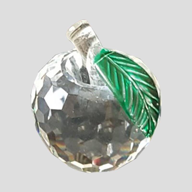 Transparent Crystal Apple Figurine with Gift Box 