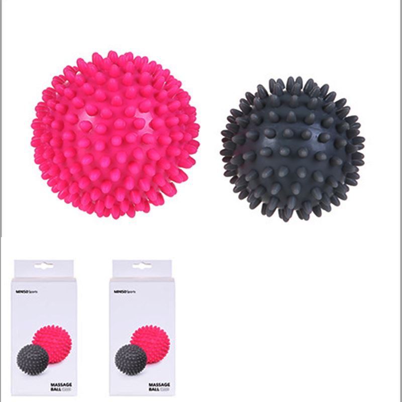 MINISO Sports- Massage Ball (Rose Red, Grey) (Pack of 2)