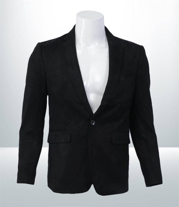 KILOMETER Masculine Velvet Soft Pitch Black Blazer/Coat For Men KMB382 ...