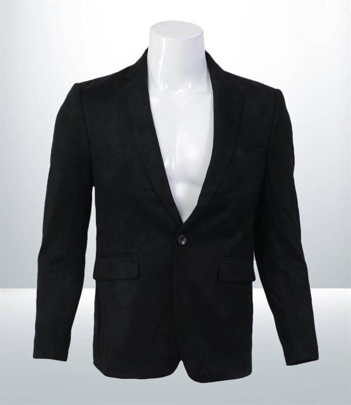 KILOMETER Masculine Velvet Soft Pitch Black Blazer/Coat For Men KMB382-20