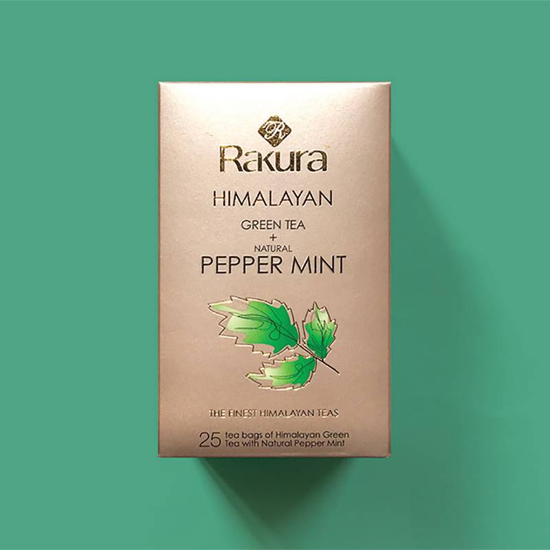 Rakura Himalayan Green Tea + Natural Peppermint (25 Tea Bags)