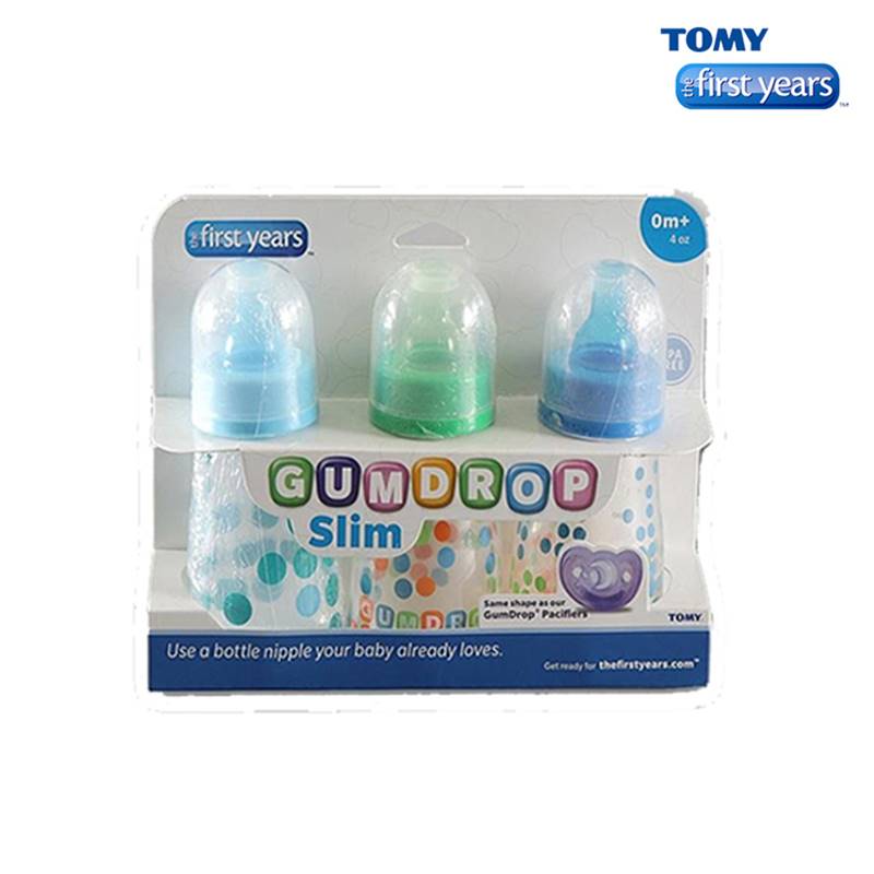 The First Years Gumdrop 120 ml - 3 Pack Slim Neck Bottle (Y4904)