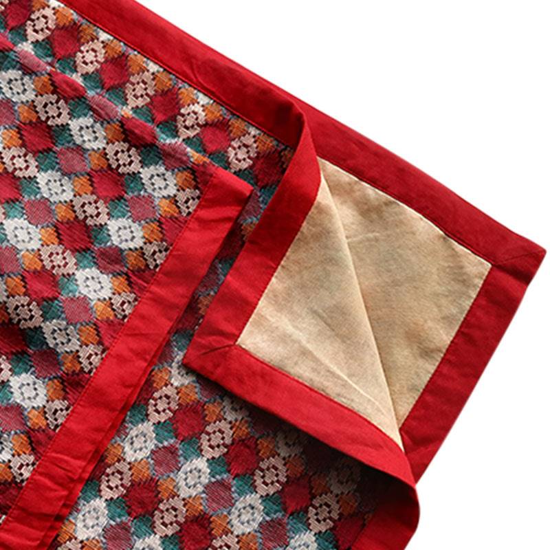 Dhaka Shawl with Sewn Red Border