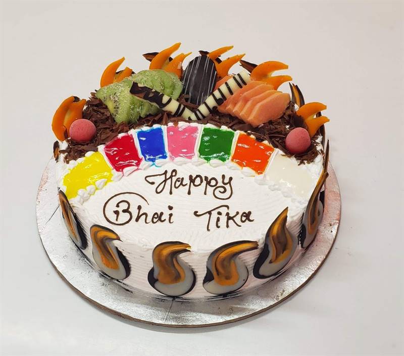 Happy Bhai Tika Black Forest Cake (1 kg) from Chef's Bakery