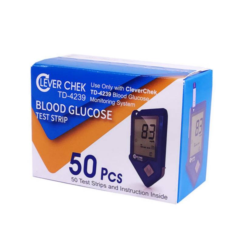 Clever Chek Blood Glucose Test Strips for Glucometer (TD-4239)