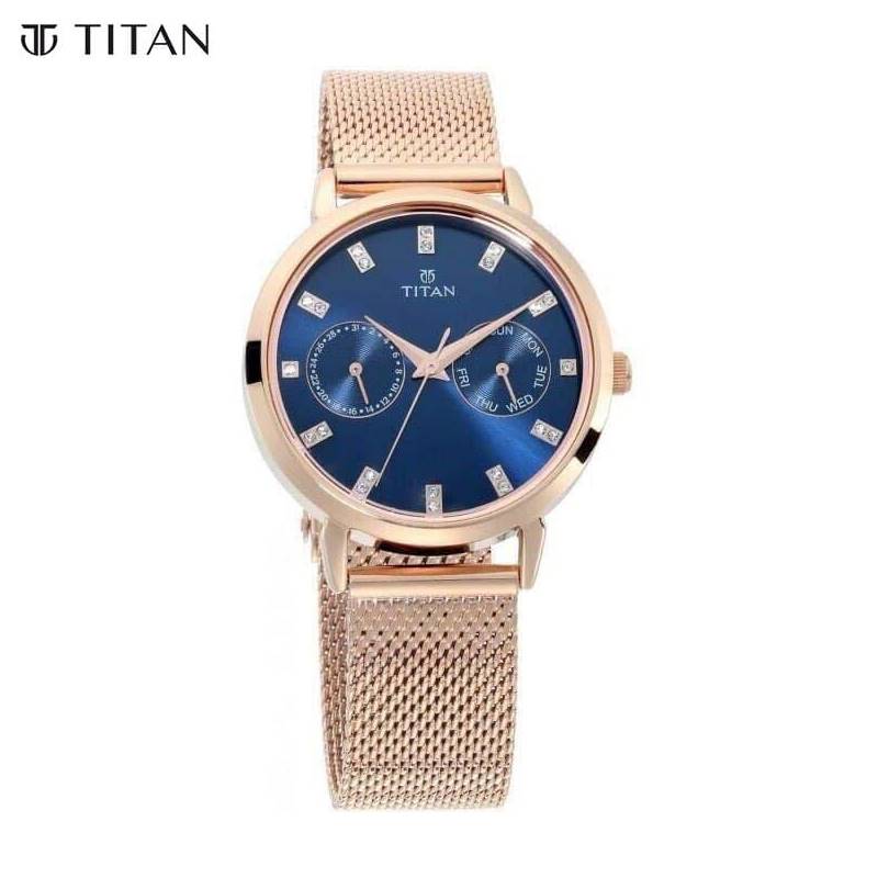 Titan Sparkle Blue Dial Chronograph Watch for Women (2569Wm05)