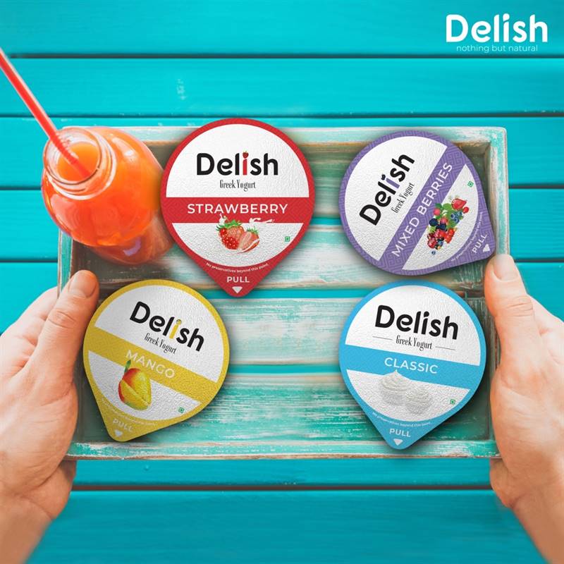 Delish Greek Yogurt (125g x 4) - Classic, Mixed Berries, Mango & Strawberry
