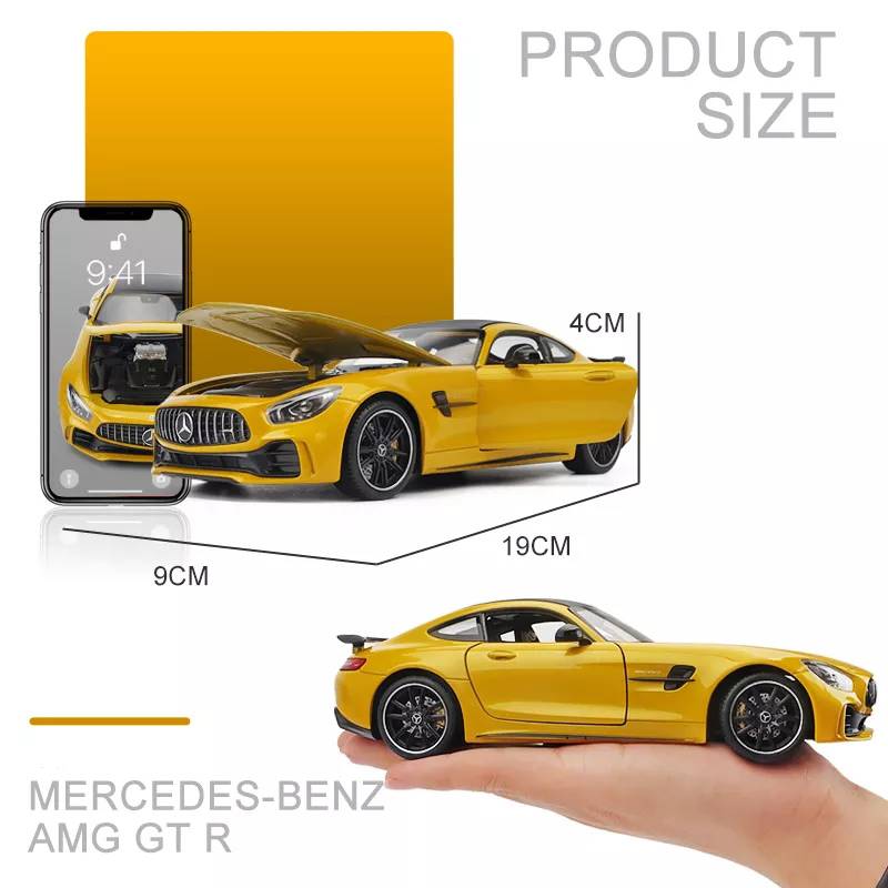 Welly-Mercedes-AMG-GTR-Yellow-124-Scale-Die-Cast-Model-Car
