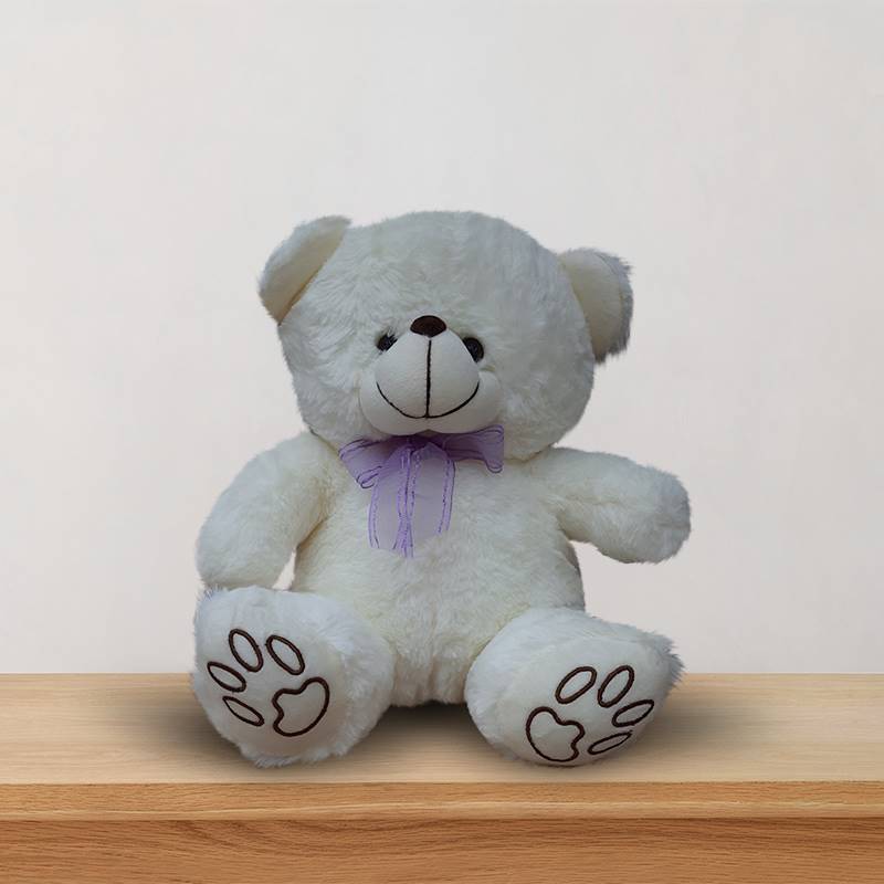 White Teddy with Lavender Ribbon – Type B