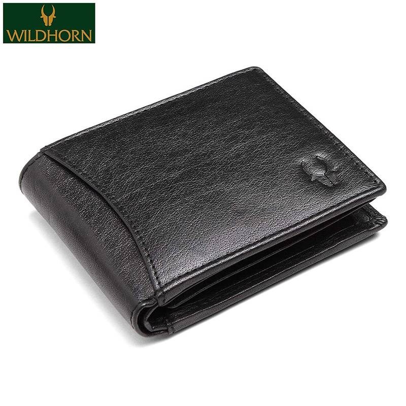 WildHorn Nepal Genuine Leather Wallet (WH 1173 Pitch Black)