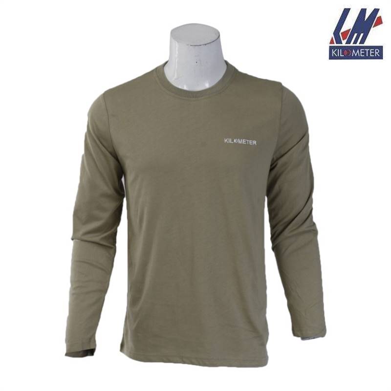 KILOMETER Round Neck Full Sleeve T Shirt KM R1005 Khaki