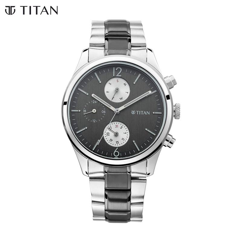 Titan Neo Analog Grey Dial Men's Watch (1805KM02)