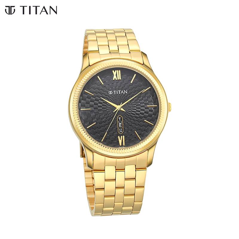 Titan Men's Black Dial Watch For Men  (1824YM01)