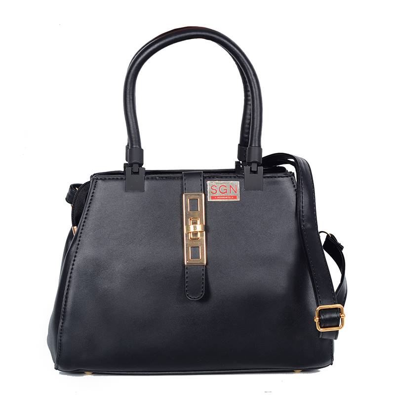 Women’s Faux Leather Black handbag (E203) by SGN Moments