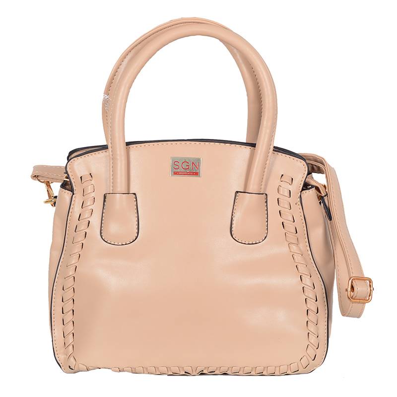 Women’s Faux Leather Beige Handbag (E208) by SGN Moments