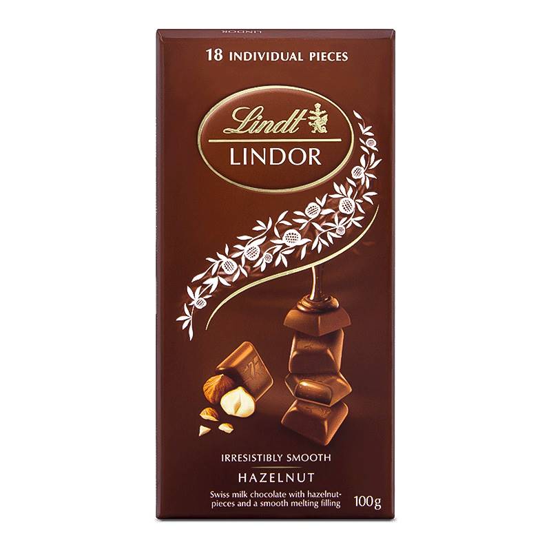 Lindt Lindor Hazelnut Chocolate Bar (100 g) - Send Gifts and Money to ...