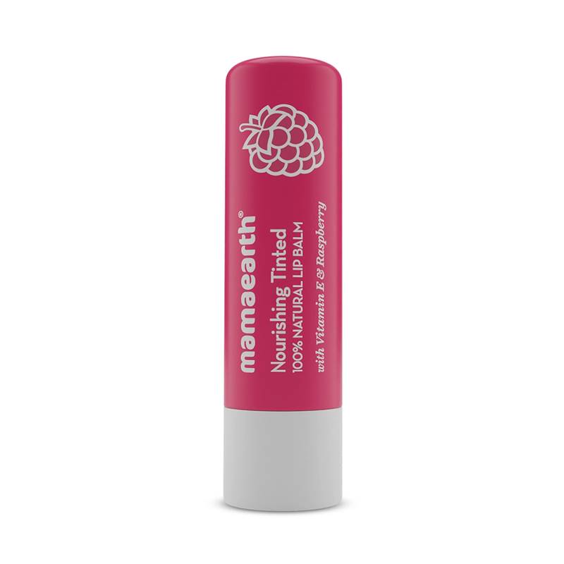 Mamaearth Nourishing Tinted Lip Balm Vitamin E & Raspberry (4 g)